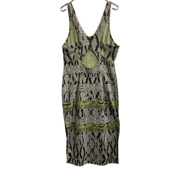 Silence & Noise Alice midi dress Ponte knit green black multicolor Print size L - Picture 10 of 15